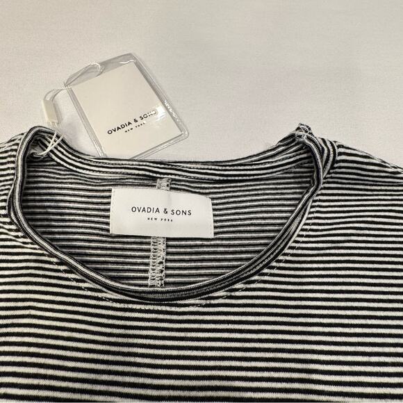 Ovadia and Sons Men's black Striped T-Shirt M NWT 3611 F - Picture 1 of 5